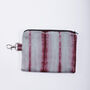 Tie And Dye Grey And Maroon Silk Zipped Pouch Bag, thumbnail 4 of 4