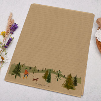 A4 Kraft Letter Writing Paper With Countryside Dog Walk, 3 of 4