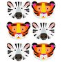 Party Animals Tiger And Zebra Face Plates X 12, thumbnail 5 of 5