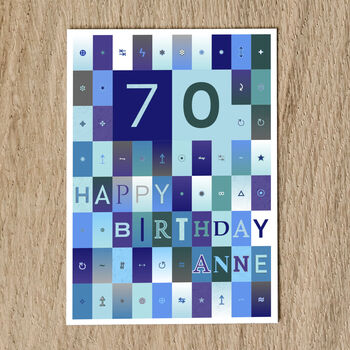 Personalised 70th Birthday Card Age And Name, 7 of 10