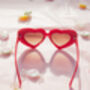 Red Chunky Oversized Heart Sunglasses, thumbnail 4 of 6