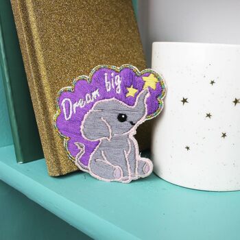 Elephant Embroidery Kit, Sewing Kit, Embroidered Patch, 3 of 8