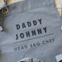 Personalised 'Head BBQ Chef' Grey Apron, thumbnail 3 of 4