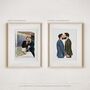 Personalised Couple Portrait – Hand Drawn Watercolour Lgbtq Gift, thumbnail 2 of 11
