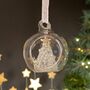 Glass Bauble With Glass Christmas Tree, thumbnail 1 of 2