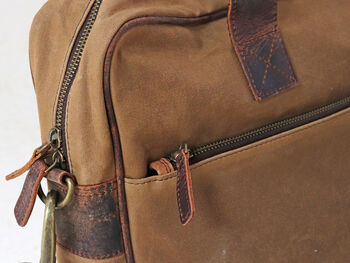 Canvas And Leather Laptop Bag, 4 of 12