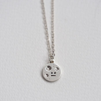 Full Moon Necklace In Silver With Black Diamonds, 9 of 9
