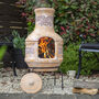 Two Piece Clay Chiminea With Grill, thumbnail 2 of 4
