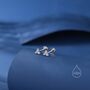 Internally Threaded Cz Trio Flat Back Earrings In Sterling Silver, thumbnail 1 of 12