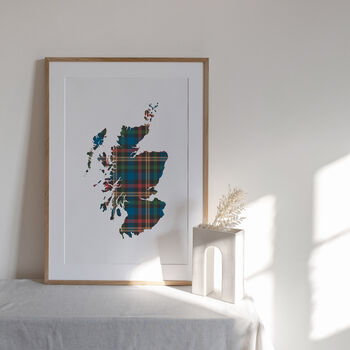 Colourful Tartan Map Of Scotland Print, 4 of 4