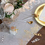 White Cotton And Gold Christmas Table Runner 3m, thumbnail 1 of 3