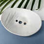 White Wild Flower Ceramic Soap Dish With Drainage, thumbnail 2 of 6
