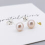 Sterling Silver Pink Freshwater Pearl Stud Earrings, thumbnail 6 of 8