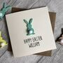 Personalised Happy Easter Painted Rabbit Card, thumbnail 1 of 4
