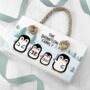 Personalised Hanging Penguin Family Christmas Sign, thumbnail 3 of 3