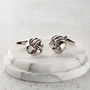 Silver Plated Knot Cufflinks, thumbnail 1 of 2