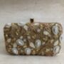 Gold Handcrafted Embroidered Rectangular Clutch Bag, thumbnail 5 of 7