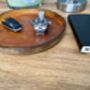 Personalised Burnt Tan Round Leather Accessory Tray, thumbnail 7 of 7