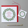 Christmas Cards With Holly And Ivy Wreath Illustration, thumbnail 3 of 3