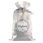 Personalised Holly Grey Christmas Sack, thumbnail 2 of 3