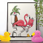 Flamingo Sitting On The Toilet, thumbnail 1 of 8