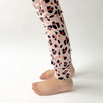 Dusty Pink “Leopard Spot” Organic Cotton Leggings, 3 of 8