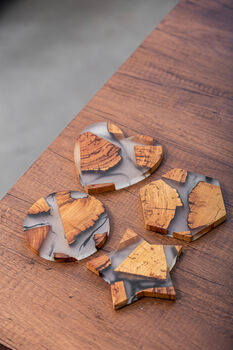 Limited Four Wooden Resin Coasters + Wooden Box Set, 7 of 10