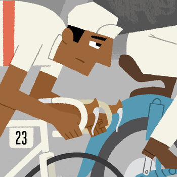 Personalised Cycling Print, Custom Race Leader Cyclist, 6 of 11
