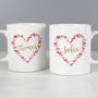 Personalised Confetti Hearts Couples Wedding Mug Set, thumbnail 3 of 5