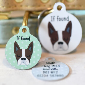 Boston Terrier Personalised Dog ID Tag, 7 of 12