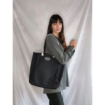 Wdts Black Canvas Tote Bag, 2 of 7