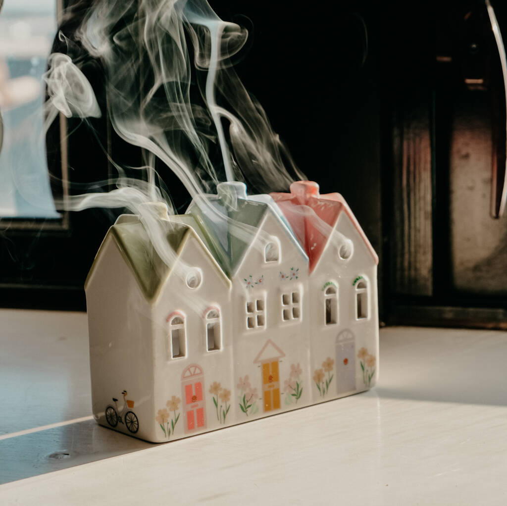 Cottagecore Pastel House Incense Burner Tealight Holder, 1 of 6