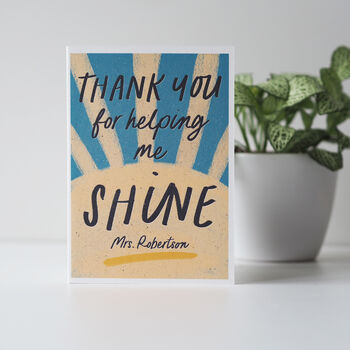 Thank You For Helping Me Shine Teacher Card, 6 of 6
