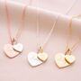 Sterling Silver Sia Birthday Double Heart Necklace, thumbnail 1 of 12