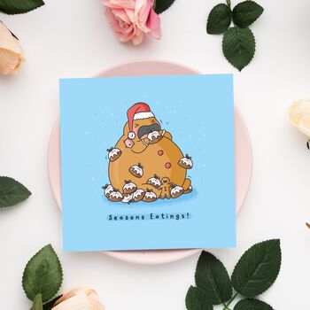 Cute Christmas Gingerbread Pudding Card, 8 of 9