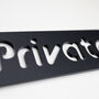 Modern Black Acrylic Private Door Sign, thumbnail 2 of 12