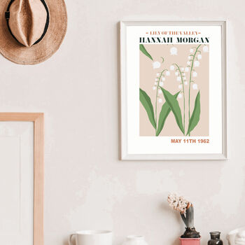 Personalised May Birth Flower Print, 5 of 5