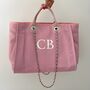 Personalised Pale Pink Large Chain Initial Tote Bags, thumbnail 2 of 3