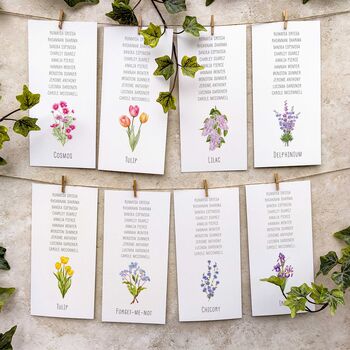 Floral Hanging Table Plan Cards, 8 of 8