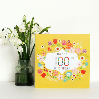 Floral 100th Birthday Card, 7 of 9