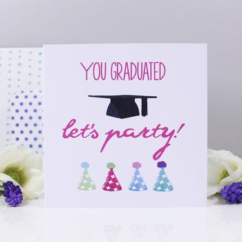 'You Graduated, Let's Party' Graduation Card, 2 of 5