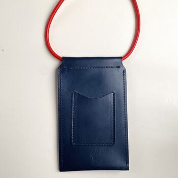 Handmade Leather Phone Carrier With Coloured Strap, 12 of 12