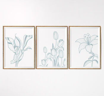 Set Of Three Contemporary Floral Art Prints, 8 of 8