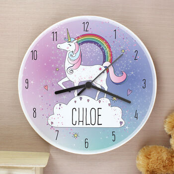 Personalised Unicorn Wooden Clock, 2 of 2
