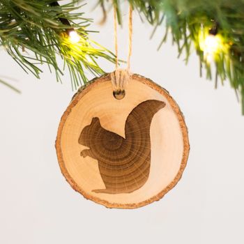 Set Of Four Woodland Animal Christmas Tree Decorations, 3 of 4
