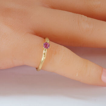 A Powder Pink Sapphire Ring In Nine Carat Yellow Gold, 4 of 5
