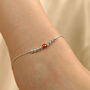 925 Silver Orange Silver Round Ball Thin Payal Anklet, thumbnail 2 of 7