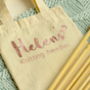 Bamboo Knitting Needles Set In Personalised Bag, thumbnail 2 of 4