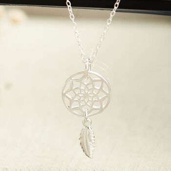 Dream Catcher Sterling Silver Necklace On Gift Card, 3 of 9