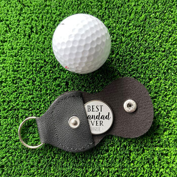Personalised Best Grandad Golf Ball Marker And Holder, 2 of 2